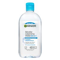 Front of pack of Garnier Micellar Cleansing Water All-in-1 Waterproof Makeup Remover 700mL