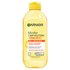 A visual of the front of the Garnier Micellar Cleansing Water bottle, in the Vitamin C variant. This micellar water is for dull, uneven skin.