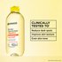 The Garnier Micellar Cleansing Water + Vitamin C is clinically tested to reduce dark spots, improve skin texture, and even skin tone.