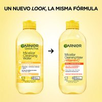 The Garnier Micellar Cleansing Water + Vitamin C has a new look and improved formula! Experience an all-in-1 cleanser that removes makeup on face, eyes, and lip. This product does not need to be rinsed out.