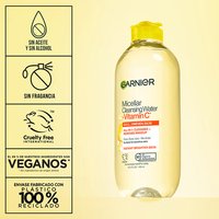 The Garnier Micellar Cleansing Water + Vitamin C is oil-free, alcohol-free, and fragrance-free. This product is cruelty-free , and the product packaging that is made of 100% recycled plastic.