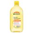 A visual of the front of the Garnier Micellar Cleansing Water bottle, in the Vitamin C variant. This micellar water is for dull, uneven skin.