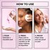The Garnier Micellar Water All-in-1 can be applied in 3 simple steps: pour onto a pad, press pad to skin, and wipe away to see proof on pad!
