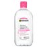 A front packshot of the Garnier Micellar Water All-in-1 with a pink cap. This skin care product is a no-rinse makeup remover and cleanser for face, eyes, and lips.