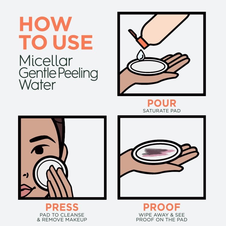 How to use micellar gentle peeling water