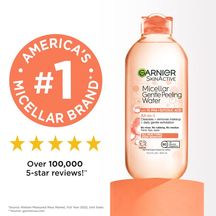 Garnier micellar cleansing water is America’s number 1 micellar brand