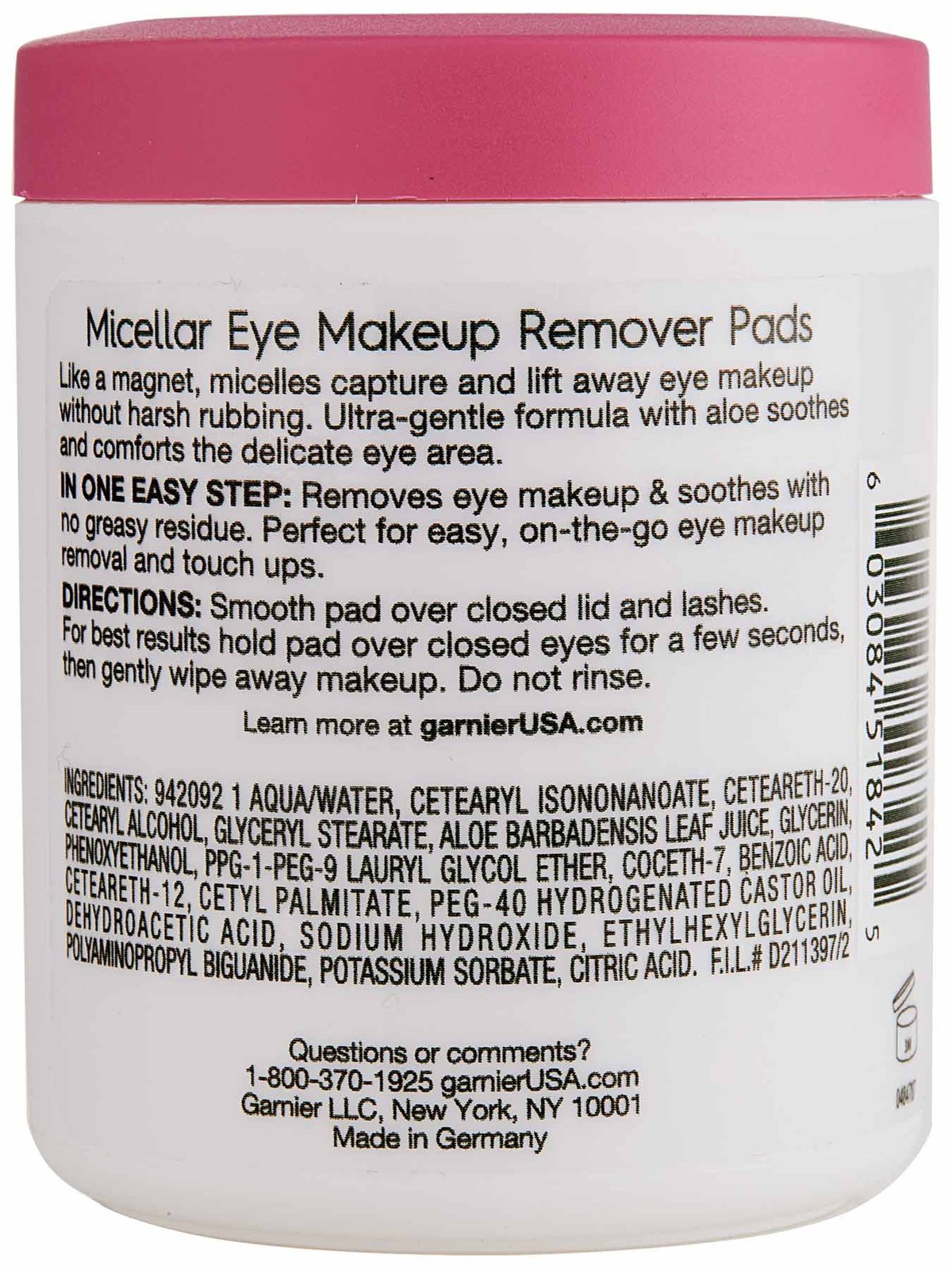 Micellar Eye Makeup Remover Cotton Pads Garnier SkinActive