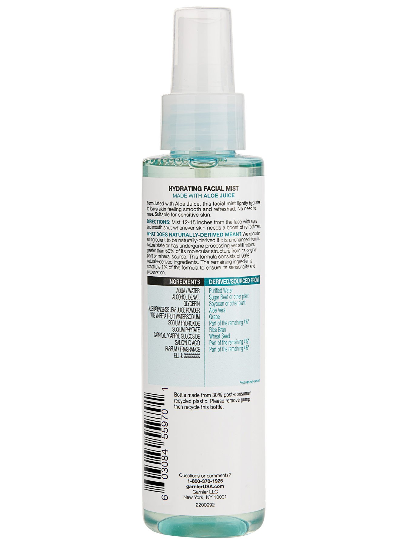 Back view of Hydrating Facial Mist with Aloe Juice.