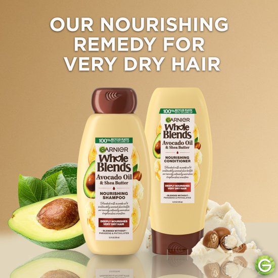Avocado Oil & Shea Butter Nourishing Shampoo Dry Hair Care Garnier