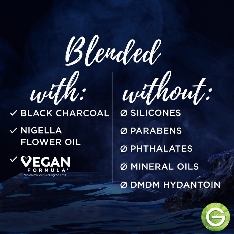 Blended with black charcoal and nigella flower oil