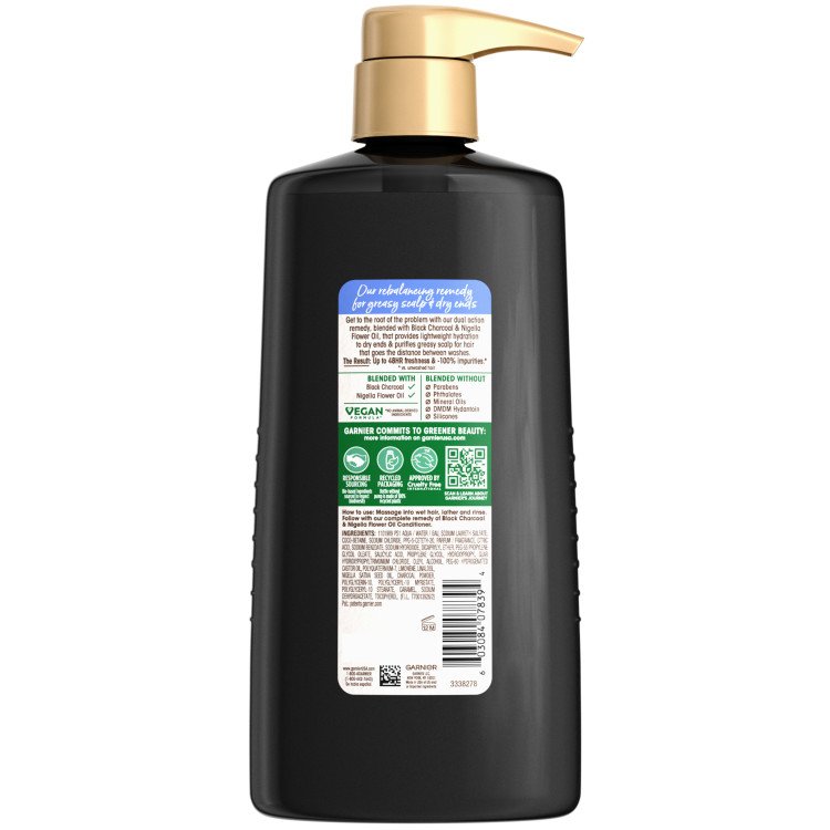 Whole Blends Black Charcoal and Nigella Flower Oil Shampoo Back Pack Shot