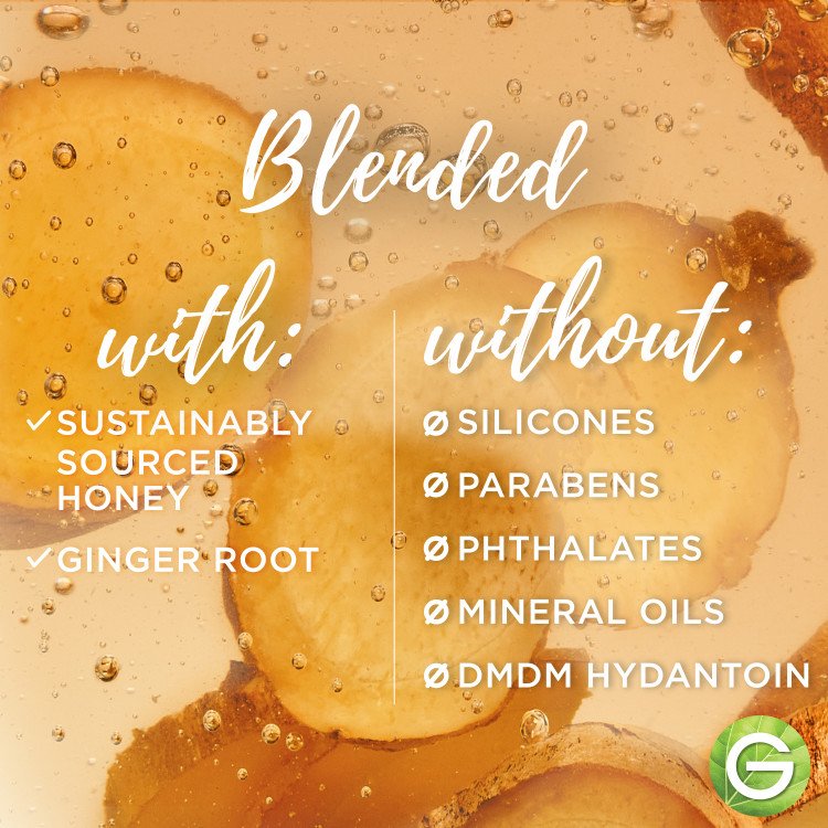 Blended with Sustainably sourced honey & ginger root, with a Vegan formula. Formulated without Silicones, Parabens, Phthalates, Mineral Oils, or DMDM Hydantoin