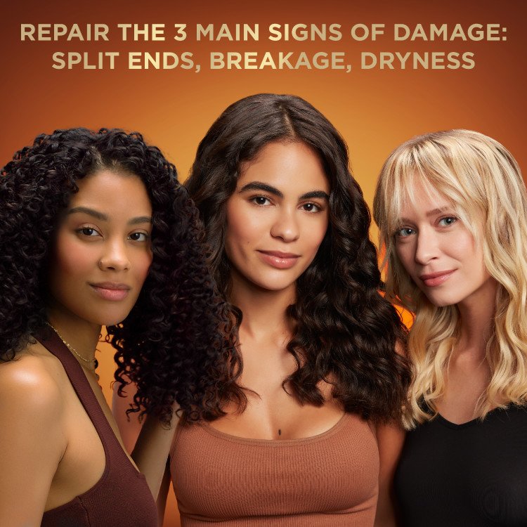 Repair the 3 main signs of damage: split ends, breakage, dryness