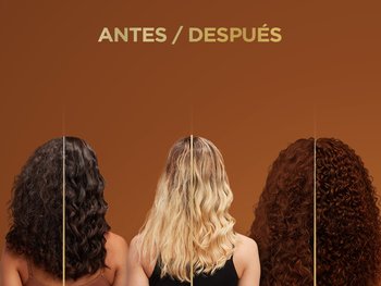 Before and after on 3 models with curly or wavy hair.