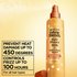 The Garnier Whole Blends Honey Treasures Repairing Milk Honey Spray prevents heat damage up to 450 degrees and is suitable for all hair types.