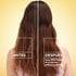 Before and after results when using the Garnier Whole Blends Repairing Milk Honey Spray. Experience up to 100 hours anti-frizz and nourishment after using.