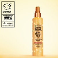 The Garnier Whole Blends Honey Treasures Repairing Milk Honey Spray is approved by Approved by Cruelty Free International under the Leaping Bunny Program. Our honey and beeswax is sustainably sourced.