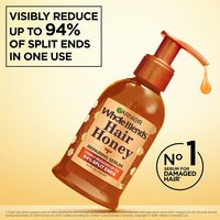 Visibly reduce up to 94% of split ends in one use with Garnier Whole Blends Hair Honey: the #1 repairing serum for dry, damaged hair featuring a non-greasy, non-sticky honey-infused formula.