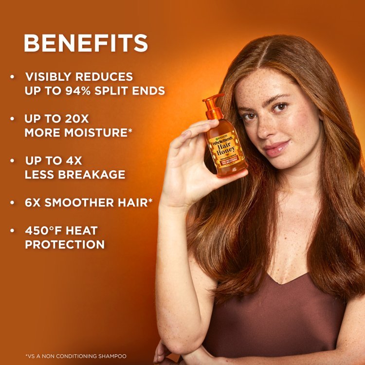 Hair Honey Repairing Serum benefits include visible reduction in split ends, more moisture, and less breakage