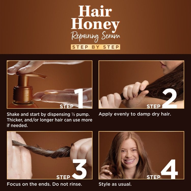 Hair Honey Repairing Serum step-by-step application