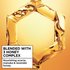 Garnier 3 Honey Complex graphic: featuring a honey-filled hexagon representing the nourishing acacia, manuka, and lavender honey ingredients used in Whole Blends Honey Treasures products.