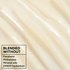 Close-up texture of Garnier Whole Blends Honey Treasures shampoo: creamy white formula blended without parabens, phthalates, mineral oils, or DMDM hydantoin for a clean hair care experience.