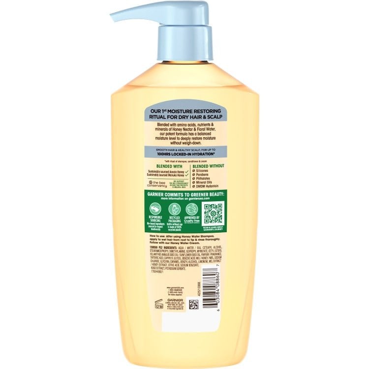 Back of Pack of Whole Blends Honey Water Conditioner