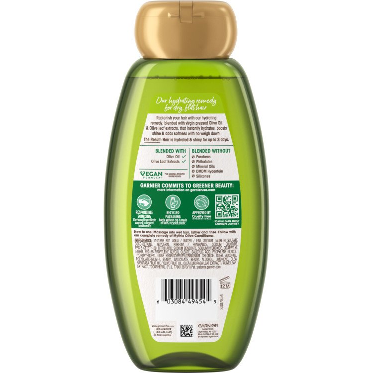 Back view of Replenishing Shampoo with Legendary Virgin-Pressed Olive Oil and Olive Leaf Extracts