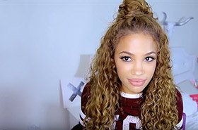 Curly Half Up Bun Hairstyle Hair Tutorial Tips Garnier
