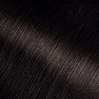 Swatch of hair dyed with Olia 3.0 - Darkest Brown.