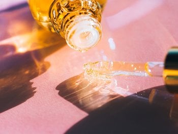 A bottle of argan oil is shown.