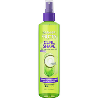 Curl Shape Spray Gel bottle, front view.