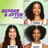 Before and after wavy, curly, coily hair with Spray Gel.