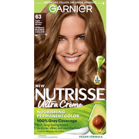 Light Golden Brown Hair Color Nutrisse Ultra creme Nourishing permanent color Gray Coverage - Garnier