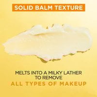 Features a solid balm texture that melts into a milky lather to remove all types of makeup