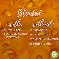 Blended with sustainably sourced honey and beeswax